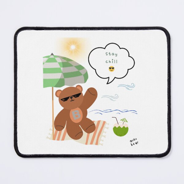 Item preview, Mono bear message – Stay chill (white and gray) designed and sold by mintmono-studio.