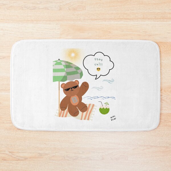 Item preview, Mono bear message – Stay chill (white and gray) designed and sold by mintmono-studio.