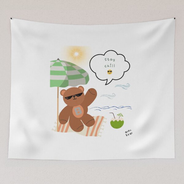 Item preview, Mono bear message – Stay chill (white and gray) designed and sold by mintmono-studio.