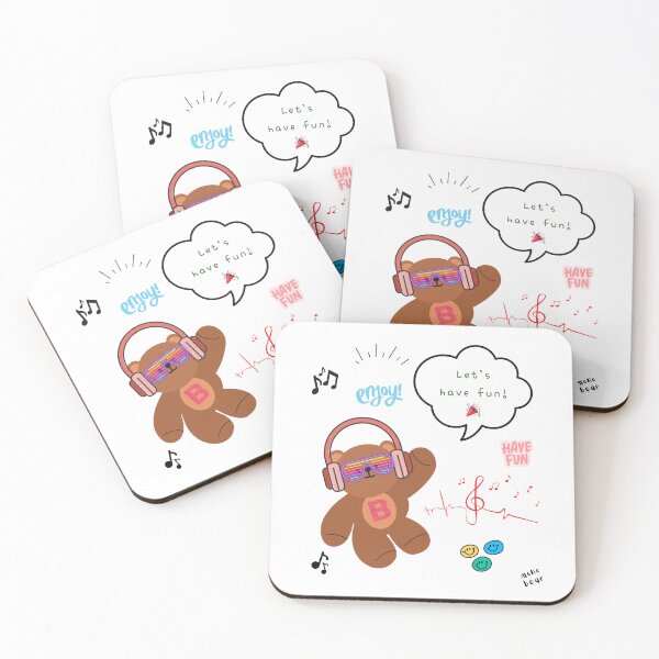 Item preview, Mono Bear Message – Let’s Have Fun! ( White / Transparent ) designed and sold by mintmono-studio.