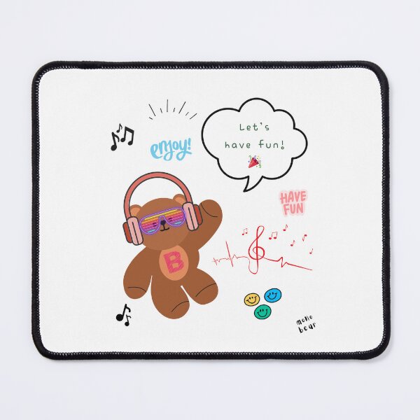 Item preview, Mono Bear Message – Let’s Have Fun! ( White / Transparent ) designed and sold by mintmono-studio.