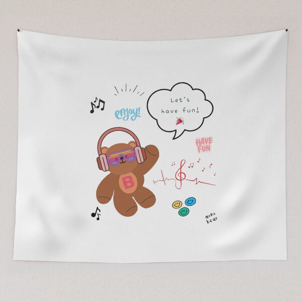 Item preview, Mono Bear Message – Let’s Have Fun! ( White / Transparent ) designed and sold by mintmono-studio.