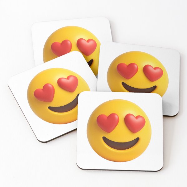 Item preview, 3d yellow smiling emoji face with heart shaped eyes designed and sold by Mim007.