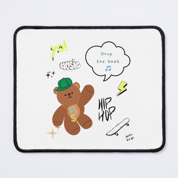 Item preview, Mono Bear Message – Drop the Beat ( White / Transparent ) designed and sold by mintmono-studio.