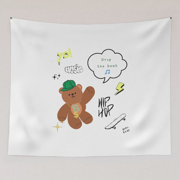 Item preview, Mono Bear Message – Drop the Beat ( White / Transparent ) designed and sold by mintmono-studio.