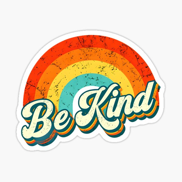 Item preview, Be Kind Retro Rainbow Compassion Caring Design designed and sold by scooterbaby.