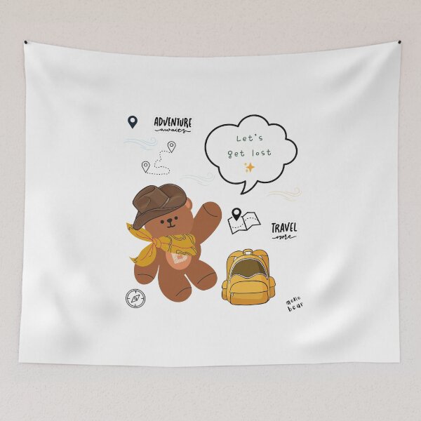 Item preview, Mono bear message – Let’s get lost ( White / Transparent ) designed and sold by mintmono-studio.