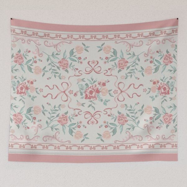 Item preview, Pink Royalcore Coquette Bows Rug Pattern designed and sold by Winter-18.