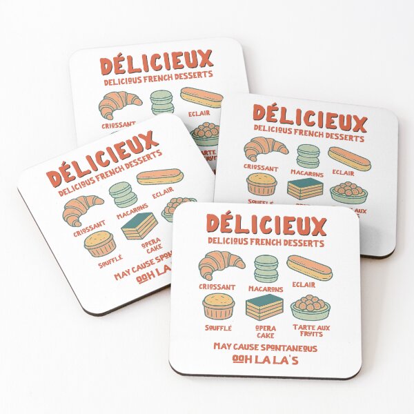 Item preview, Vintage retro design of assorted French desserts and pastries designed and sold by Rhu Creations.