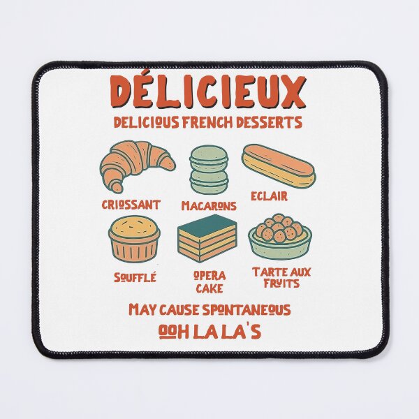 Item preview, Vintage retro design of assorted French desserts and pastries designed and sold by Rhu Creations.