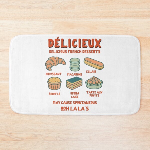 Item preview, Vintage retro design of assorted French desserts and pastries designed and sold by Rhu Creations.
