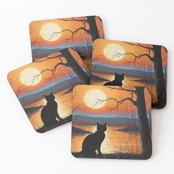 Item preview,  Moonlit Cat by the Lake designed and sold by KilianSzmid.