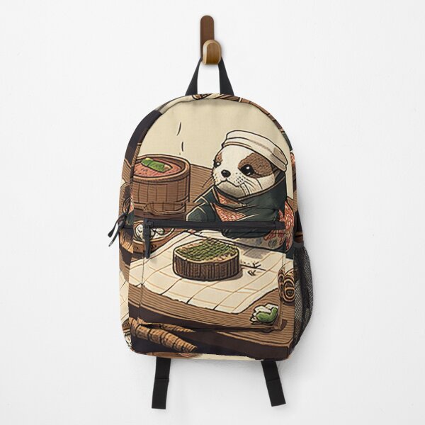 Item preview, Kawaii Sushi Chef Otter Cooking Cute Japanese Food Art designed and sold by PaintbrushPlace.