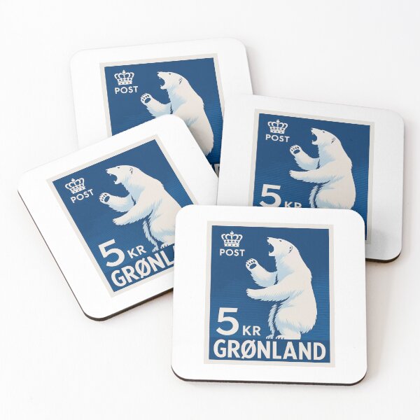 Item preview, Greenland Polar Bear Postage Stamp Poster designed and sold by retrographics.