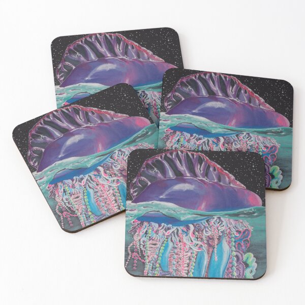 Item preview, Galactic Drifter Portuguese Man o' War acrylic painting designed and sold by ArtByAMReisig.