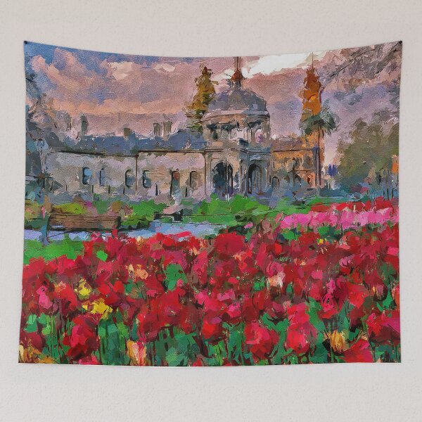 Item preview, Impressionist Painting of Tulips in Bloom at the Victoria Gardens - Bendigo, Victoria, Australia designed and sold by Steven Jodoin.