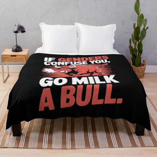 Item preview, Red Angry Bull Gender Confusion Bold Text Humor designed and sold by Vexel Studio.
