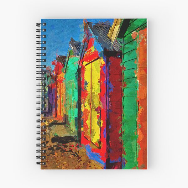 Item preview, Impressionist Painting of Bath Huts at Brighton Beach - Brighton, Victoria, Australia designed and sold by Steven Jodoin.