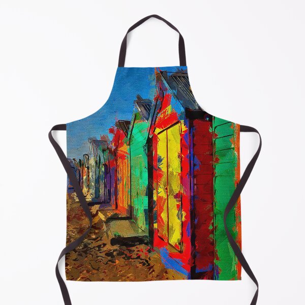 Item preview, Impressionist Painting of Bath Huts at Brighton Beach - Brighton, Victoria, Australia designed and sold by Steven Jodoin.