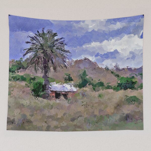 Item preview, Impressionist Painting of a Miners Cottage amongst the Mullock Heaps - Clunes, Victoria, Australia designed and sold by Steven Jodoin.