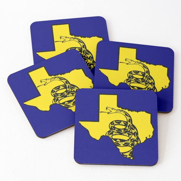 Item preview, TEXAN    - Libertarian - Don't Tread On Me Gadsden Snake on  TEXAS   Map on Blue default background, #020279 designed and sold by pelagio.