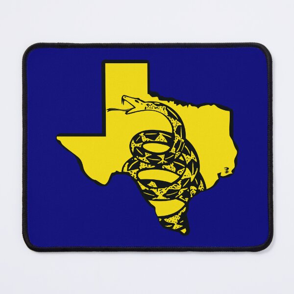 Item preview, TEXAN - Libertarian - Don't Tread On Me Gadsden Snake on TEXAS Map on Blue default background, #020279 designed and sold by pelagio.