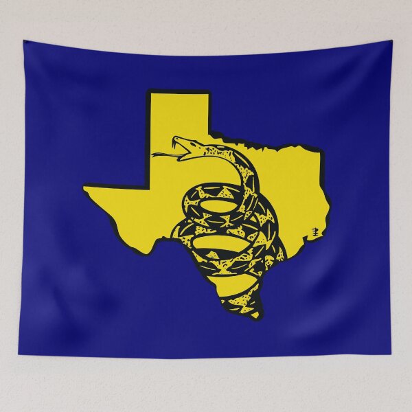 Item preview, TEXAN    - Libertarian - Don't Tread On Me Gadsden Snake on  TEXAS   Map on Blue default background, #020279 designed and sold by pelagio.