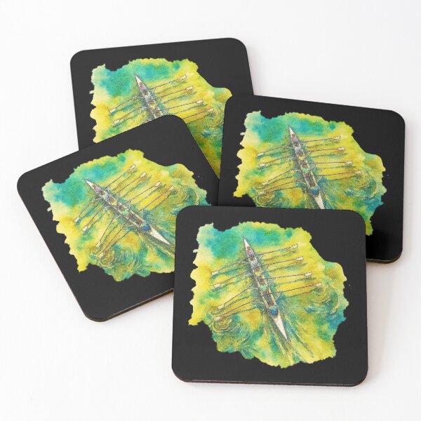 Item preview, Quad Rowing Crew Watercolor Aerial View designed and sold by Michael van der Hoorn.