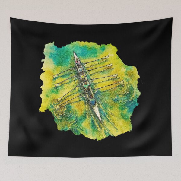 Item preview, Quad Rowing Crew Watercolor Aerial View designed and sold by Michael van der Hoorn.