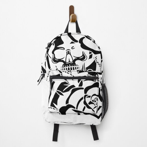 Item preview, Black White Tattoo Style Skull Rose Anchor Design designed and sold by Polu's Variety Shop.