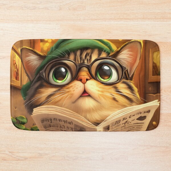 Item preview, Animal Toilet Stylish Scottish Fold Cat Sports Sunglasses Reading Bathroom Newspaper designed and sold by mildaclairmo.