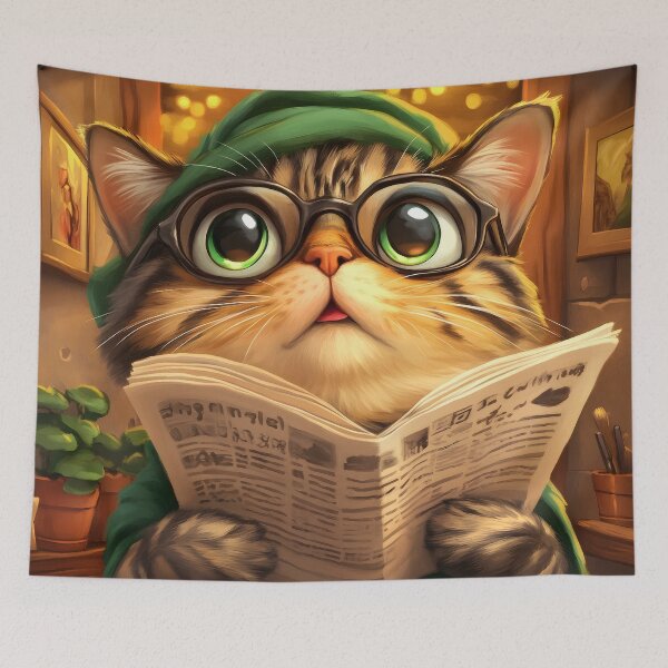 Item preview, Animal Toilet Stylish Scottish Fold Cat Sports Sunglasses Reading Bathroom Newspaper designed and sold by mildaclairmo.