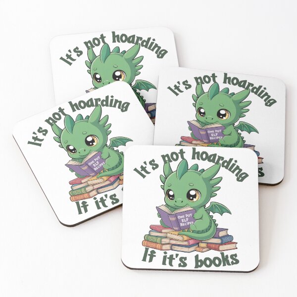 Item preview, Cute Dragon Book Hoarder – "It’s Not Hoarding If It’s Books" Funny Reader - dark print designed and sold by NerdyWerks.