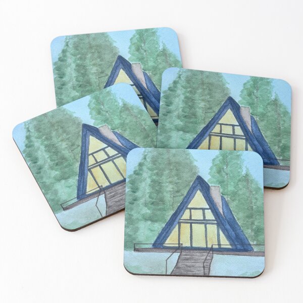 Item preview, A-Frame Cabin in the Woods  designed and sold by The Floral Brush by Madison.