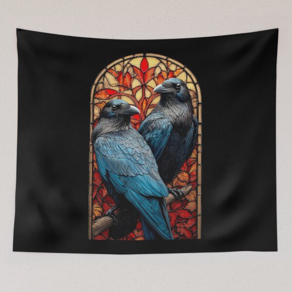 Item preview, Stained Glass Ravens designed and sold by jecphotography and art.