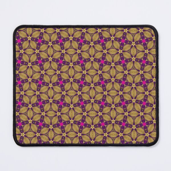 Item preview, Purple And Gold Floral-inspired Elements Seamless Pattern designed and sold by HappyHavenStu.