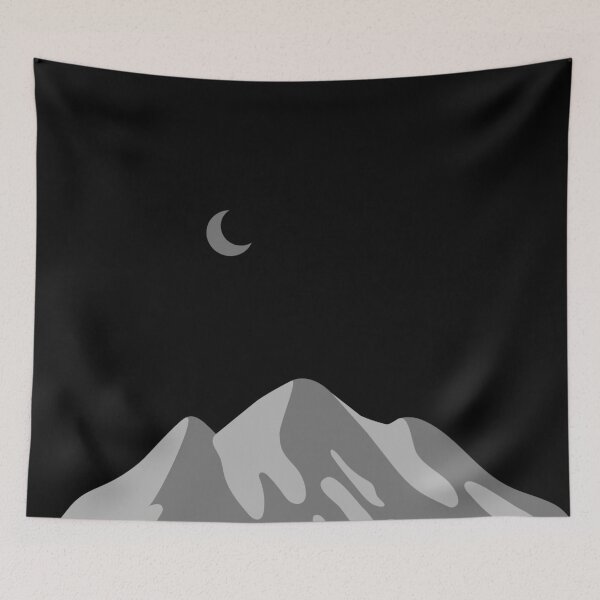 Item preview, Black Night w/Gray Mountain & Crescent Moon designed and sold by ShaunSandhu.