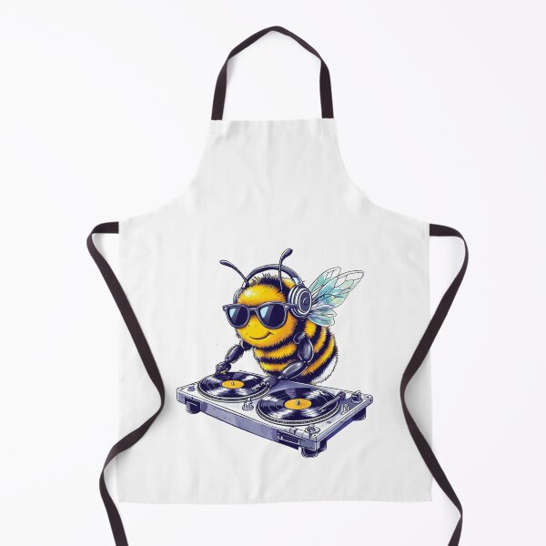 Item preview, DJ Bumblebee Grooving on the Decks – Cool Neon Bee Vibes designed and sold by SmartyWonders.