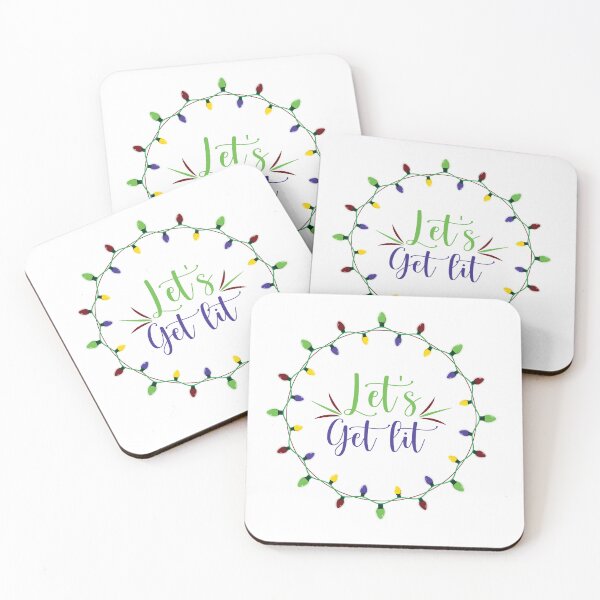 Item preview, Let's Get Lit Funny Christmas Lights | Festive Holiday Party Graphic designed and sold by KAYJAY DESIGNS.