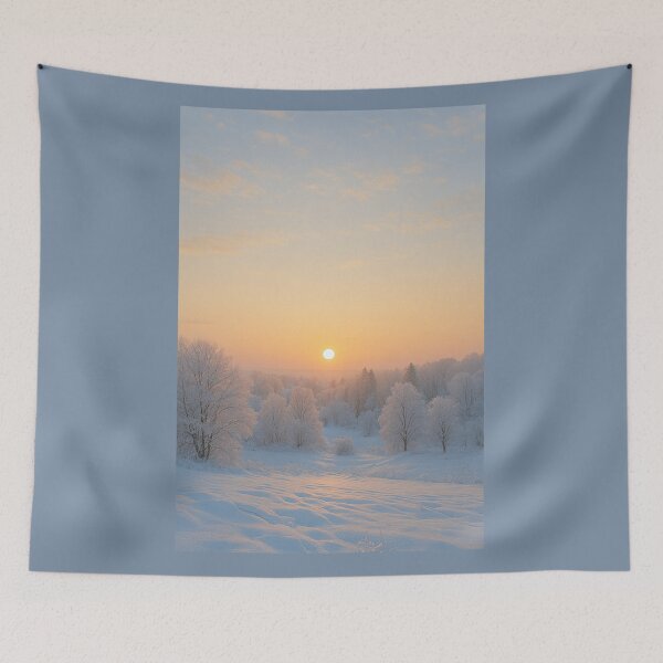 Item preview, Winter Sunrise Over a Snowy Forest designed and sold by TheWonkyEaselCo.