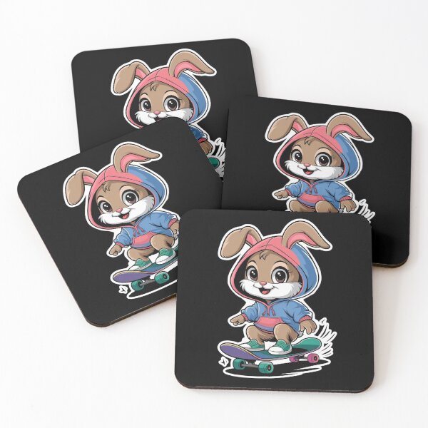 Item preview, Urban Skater Bunny – Cute Hoodie Rabbit Ride designed and sold by Shop9999.