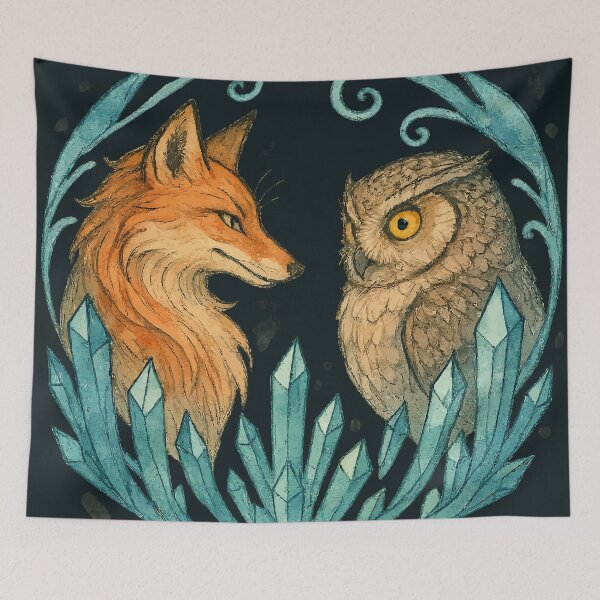 Item preview, Wisdom and Fire – The Fox & the Owl designed and sold by xmoudx.