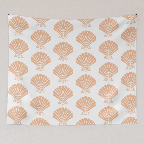Item preview, Orange Seashell, Italian Summer Art, Ocean, Seaside, Nautical Pattern and Decor, Shell fish,  designed and sold by Natasha May Design.