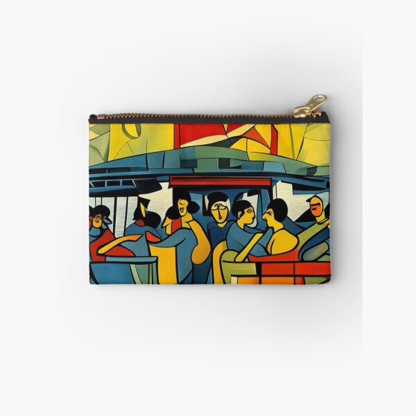 Item preview, Fragmented Ferry Ride - Modern Cubist Travel Art designed and sold by PolyVision Siam Studio.