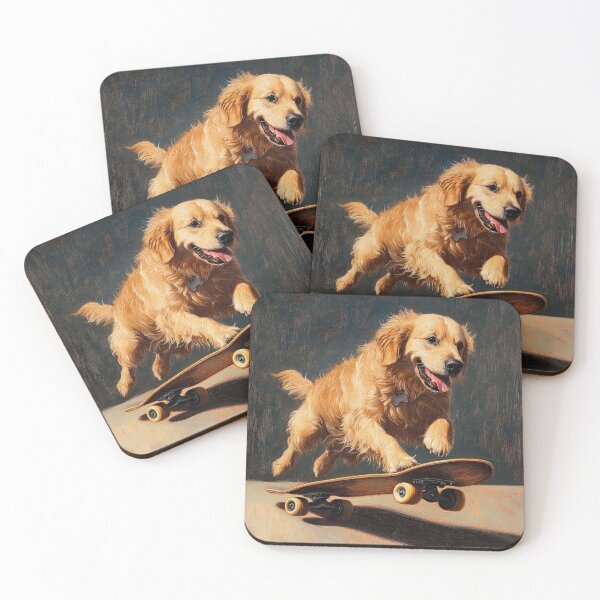 Item preview, Golden Retriever on Skateboard designed and sold by Elisabeth Lucas.