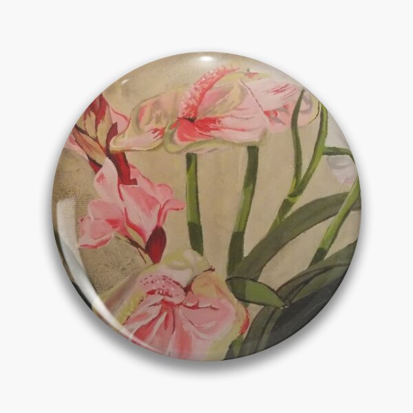 Item preview, Pink Anthurium Bouquet floral acrylic painting  designed and sold by ArtByAMReisig.