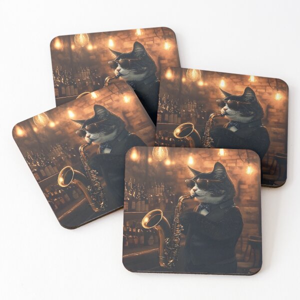 Item preview, Cool Cat Jazz Performer in Vintage Bar designed and sold by jazzspazz.