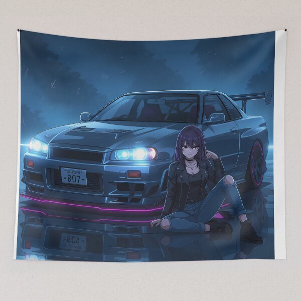 Item preview, Nissan Skyline, Anime Art, Woman designed and sold by Salimgor Hangaround Music.