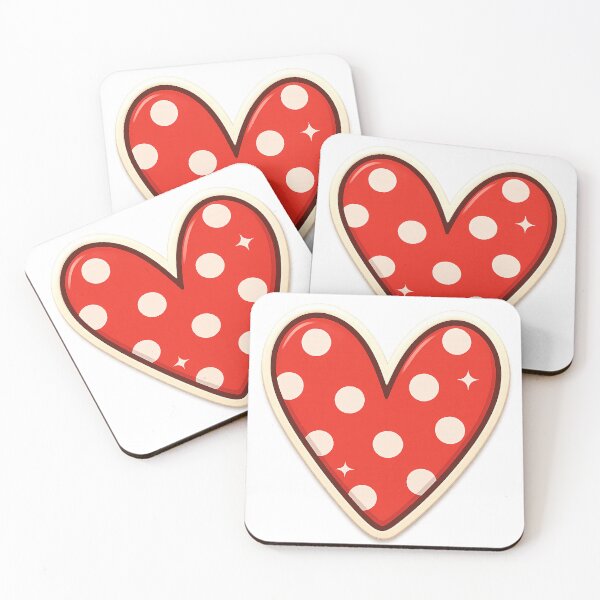 Item preview, Kawaii Heart Sticker – Cute 3D Style with Polka Dots designed and sold by Pacika.