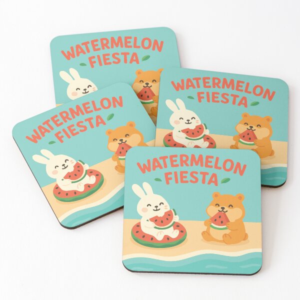 Item preview, Watermelon Fiesta – Summer Fun with Bunny & Hamster designed and sold by Cuckoo Parrot.